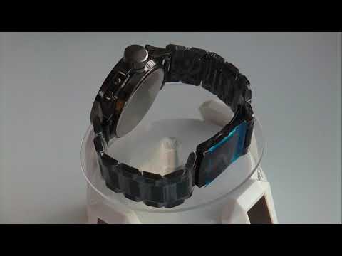 Мужские наручные военные водонепроницаемые часы AMST 31003 Металлический браслет. Тёмный браслет.