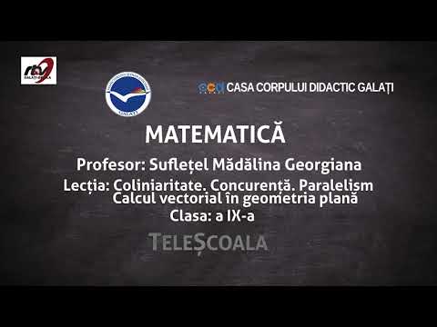 Matematică - Clasa a 9-a -Coliniaritate. Concurenţă. Paralelism. Calcul vectorial în geometria plană