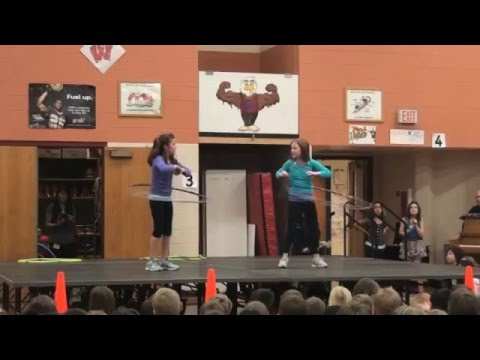 Impressive hula hoop routine at school talent show