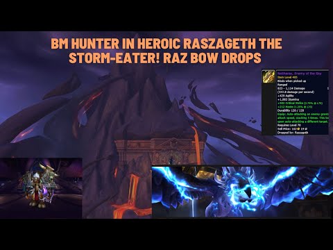 BM Hunter In Heroic Raszageth The Storm-Eater! Raz Bow Drops 😂. 10.0.5 WoW Dragonflight