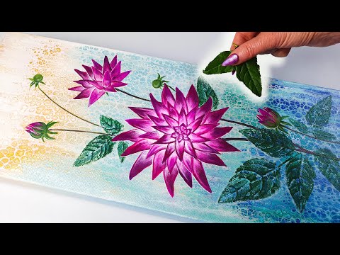One INSANE Pouring Technique - NEXT LEVEL Dahlia Flower | AB Creative Tutorial