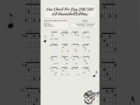 One chord per day 298/365: G# diminished (G# dim) #guitar #guitarlesson #guitartutorial #music