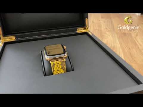 24k Gold Plated Apple Watch 8 | 24k Gold Apple Watch 8 with Stainless Steel or Yellow Python Straps