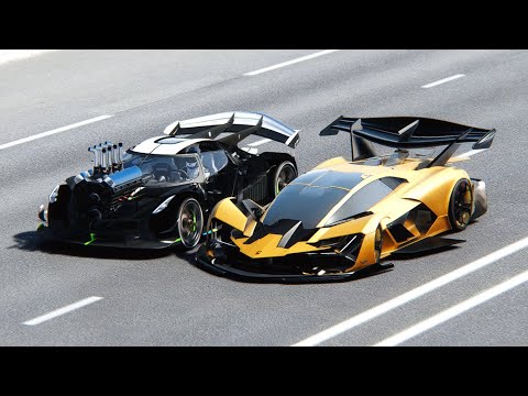 Lamborghini Terzo Millennio GTR Concept vs Koenigsegg Dragster Concept at 24 KM Drag Race
