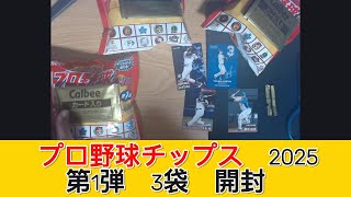 カルビー プロ野球チップス2025 第1弾 3袋　開封 - みづの廃信