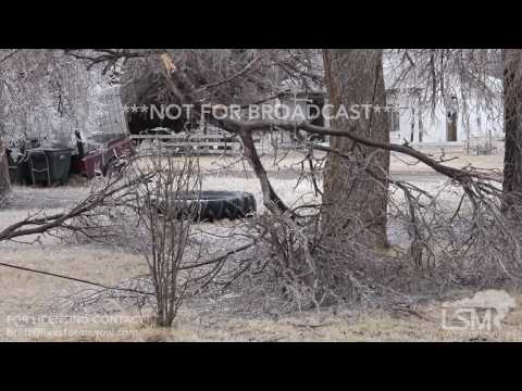 1-15-17 Pratt Kansas Power Lines Down Trees Down Linemen At Work
