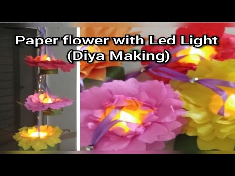 DIY Crepe Paper Tea light flower, handmade home decor ideas, Easy Diwali Decoration@Papersai arts Video