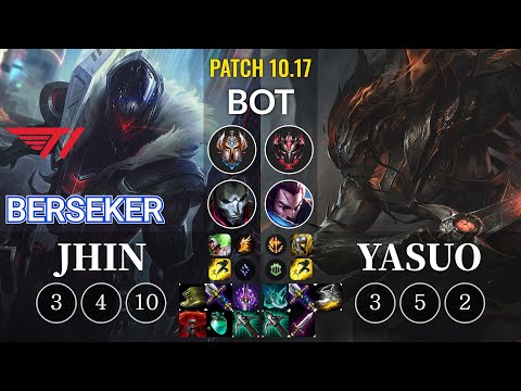 T1 Berseker Jhin vs Yasuo Bot - KR Patch 10.17