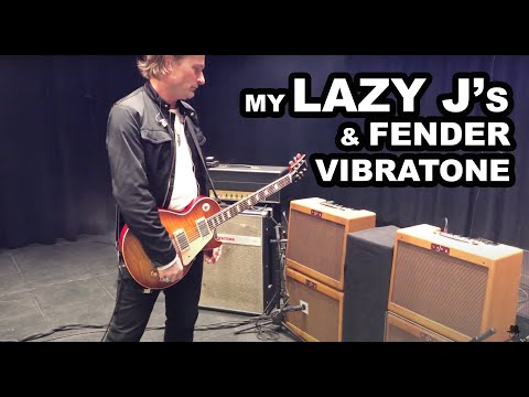 My Lazy J J20 amps and Fender Vibratone live rig