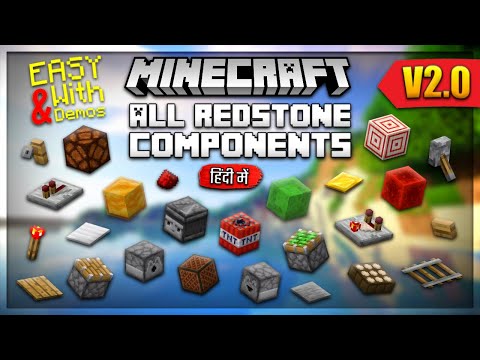 [V2.0] Every Redstone Component Explained with uses and Live Demos | Minecraft Hindi