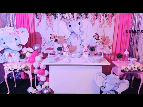 Elephant Baby Shower Dessert Table Decor @ The Bianco