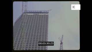 Skyscraper Under Construction, 1970s, 1980s, USA, HD