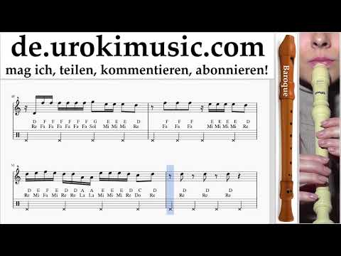 Blockflöte Lernen B. Ozuna - Siguelo Bailando Tabulatur um-i995