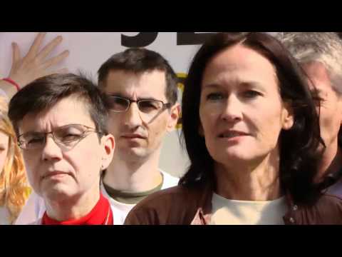 AKW Bohunice ABSCHALTEN JETZT!  Die Grünen mit Gasmasken in Aktion