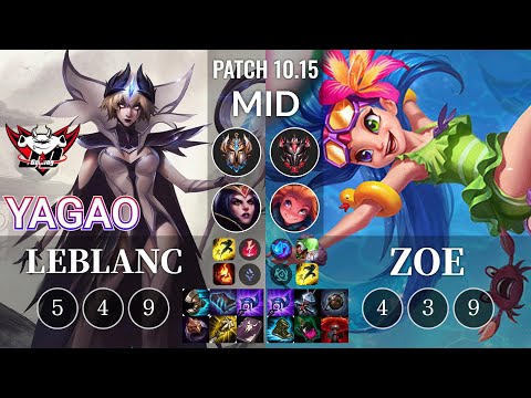 JDG Yagao LeBlanc vs Zoe Mid - KR Patch 10.15