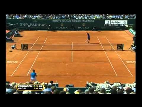 Rafael Nadal vs Verdasco extremely long rally, out of this world!