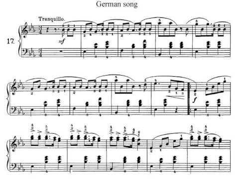 Tchaikovsky: Op.39 Album for the Young nº 17.German Song. Partitura. Audición.