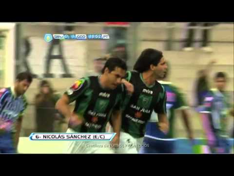 Gol Sánchez (E/C). San Martín 1 Godoy Cruz 1. Torneo Final 2013. Fecha 7. Fútbol Para Todos