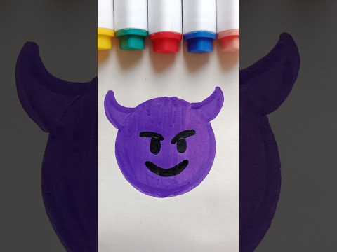 Draw the devil emoji 😈. What should I make next? 😳🤔🤩. #shorts #drawing #emoji #devil #subscribe