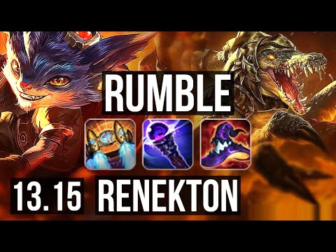 RUMBLE vs RENEKTON (TOP) | 9/0/8, 3.6M mastery, 1600+ games, Legendary | KR Diamond | 13.15