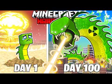 I Survived 100 Days as a NUCLEAR WORM in HARDCORE Minecraft