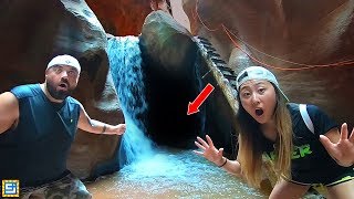 Exploring Abandoned Mystery Waterfall Underground Cave Tunnel!!