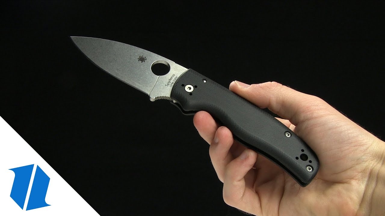 Spyderco Shaman Compression Lock Knife Black G-10 (3.6" Stonewash) C229GP