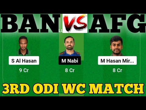 BAN vs AFG || AFG vs BAN Prediction || BAN VS AFG 3RD ICC Men's Cricket World Cup