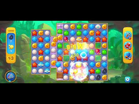 @Fishdom Hard Level 5906, Finished without Power Ups.