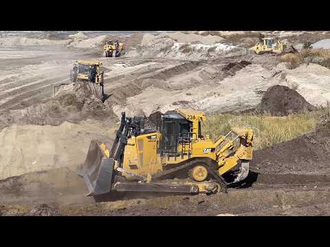 Cat D9T & Komatsu D275 Bulldozers Leveling Huge Old Mining Area