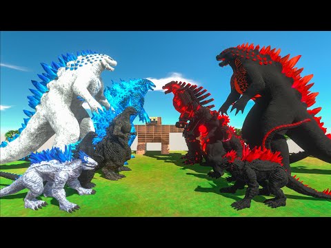 Evolution of Blue SHIMO GODZILLA VS Red Evil Itself - Animal Revolt Battle Simulator