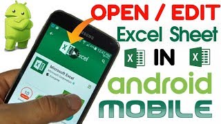 How to OPEN/EDIT Excel Files on an Android Phone or Tablet│Microsoft Excel App tutorial in HINDI