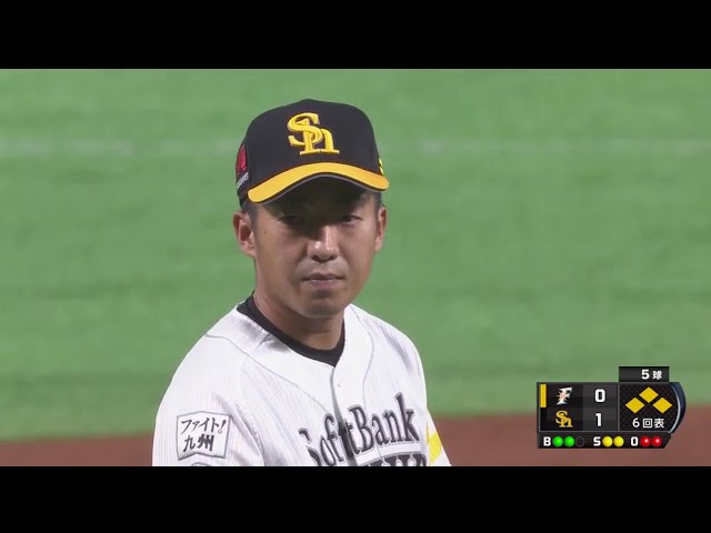 【6回表】ピンチの場面で最高の結果!! ホークス・嘉弥真が連日の好リリーフ!! 2017/6/29 H-F