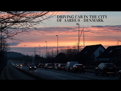 Driving in the the city of Aarhus Denmark