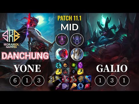 SRB Danchung Yone vs Galio Mid - KR Patch 11.1