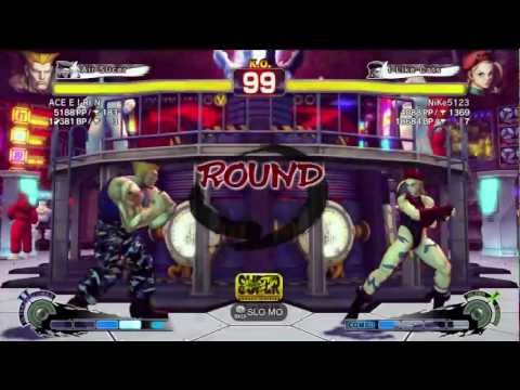 NiKe5123 (Cammy) vs. ACE E I RI N (Guile), GlassHeart0NN (Gen) - SSFIV AE Ranked Matches