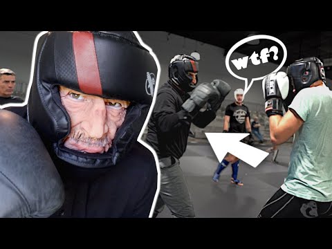 Old Man Pranks Professional Kickboxing Gym