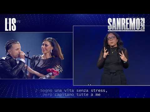 LIS | Sanremo 2026. Samurai Jay con Belén Rodríguez e Roy Paci cantano Baila Morena