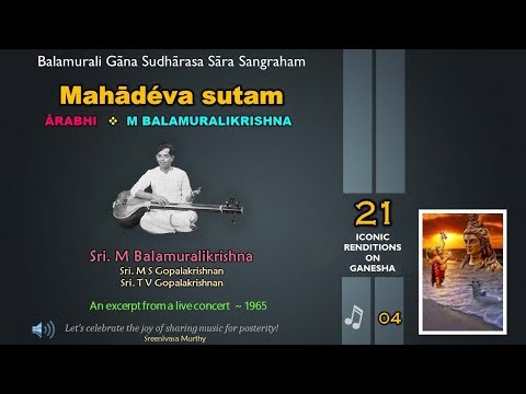 Mahādéva sutamaham -Arabhi - BMK - 4/21 Iconic renditions on Ganesha