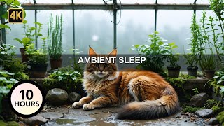 Cat in Secret Garden Greenhouse | Ambient Music | 10 Hours of Lo-Fi Beats for Relaxation