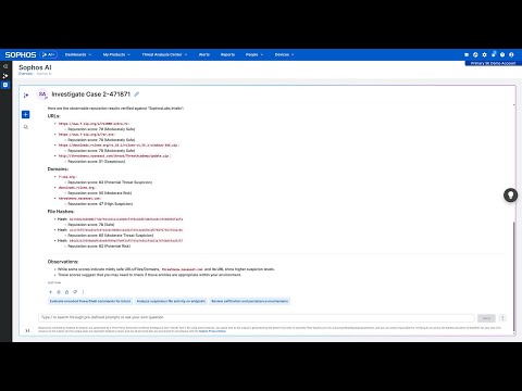 Sophos AI Assistant: Verify Observable Reputation