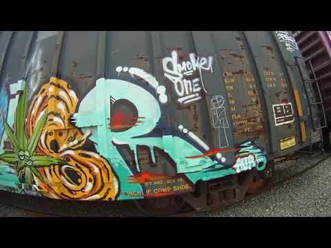 walking footage of some freight train graffiti 2012 raw footage no edit