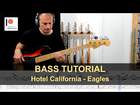 Hotel California - Eagles | Bass Tutorial (Sheet + TABs)