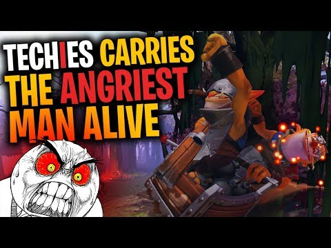 Techies Carries the Angriest Man Alive - DotA 2 Funny Moments