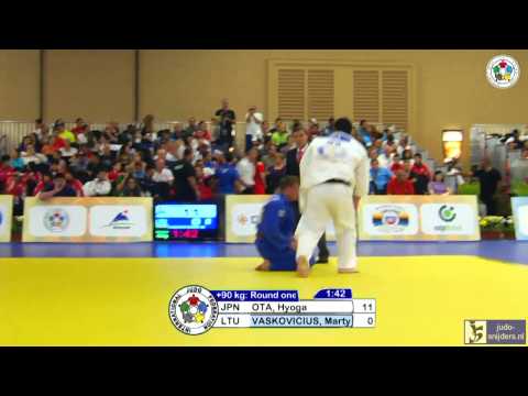 Judo 2013 World Championships Miami Cadets: Ota (JPN) - Vaskovicius (LTU) [+90kg]