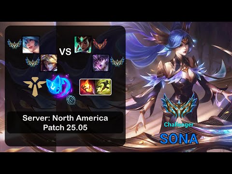 Sona Support + Ezreal vs Karma + Syndra - NA Challenger - Patch 25.05