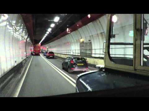 Dartford Tunnel by 71-year old Southend CT Daimler bus 263 (GLX 913)