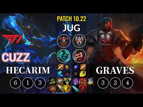 T1 Cuzz Hecarim vs Graves Jungle - KR Patch 10.22