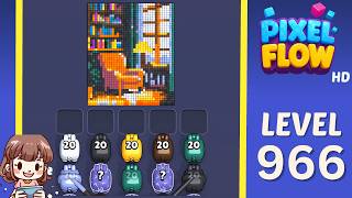 Pixel Flow Level 966 Solution Walkthrough