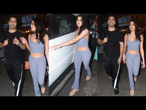 Janhvi Kapoor & Varun Dhawan Arrived back from Dubai after the Post Shoot of their Film #bawal 🤩🔥📸